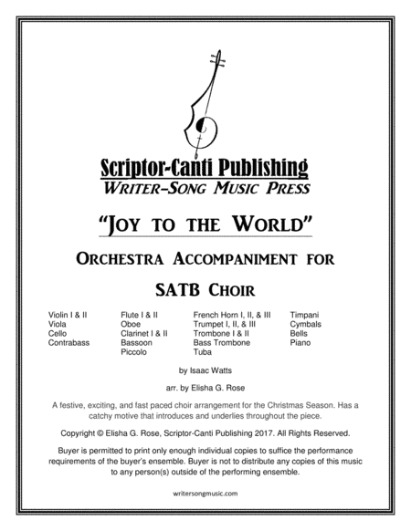 Orchestrated Accompaniment for Joy to the World - SATB (arr. Elisha G. Rose)