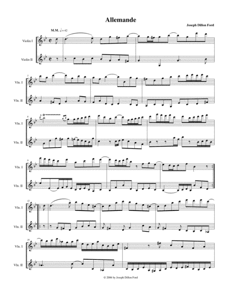 Suite for Two Violins - 1 Allemande