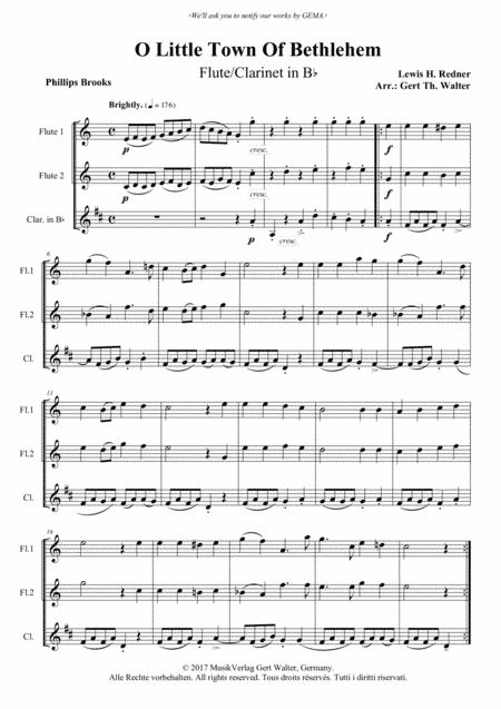 O Little Town Of Bethlehem (arr. Gert Th. Walter)