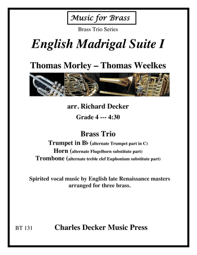 English Madrigal Suite I for Brass Trio (arr. Richard Decker)
