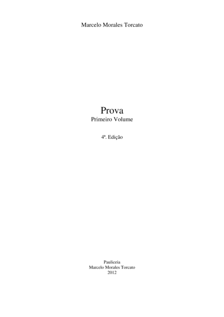 Prova: Primeiro Volume