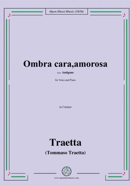 Traetta-Ombra cara,amorosa,in f minor,for Voice and Piano (arr. MSM)