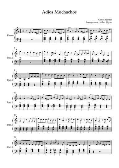 Adios Muchachos (arr. Helga&Holger)