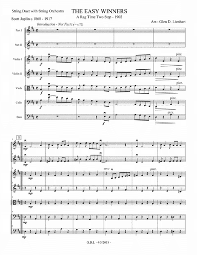 The Easy Winners (String Ensemble) (arr. Glen D. Lienhart)