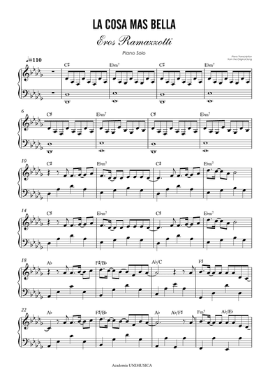 Piu Bella Cosa (arr. Academia Unimusica)