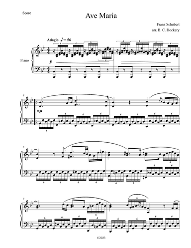 Ave Maria (Piano Solo) (arr. B. C. Dockery)