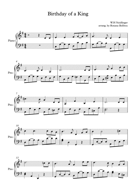 Birthday of a King (arr. Roxana Belibou)