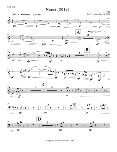 Nonet (2019) horn in F part