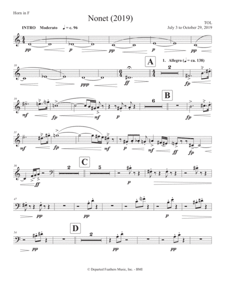 Nonet (2019) horn in F part