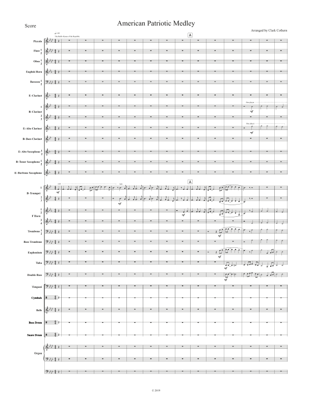American Patriotic Medley  (Concert Band and Organ) (arr. Clark Cothern)