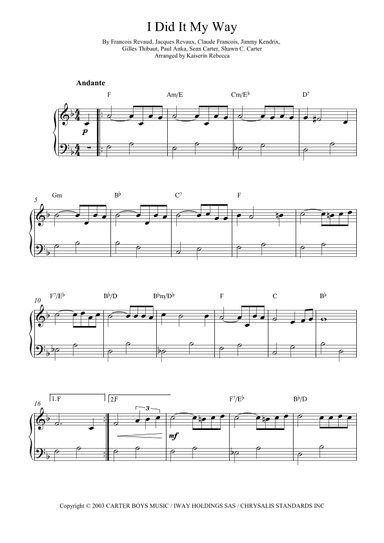 I Did It My Way (arr. Kaiserin Rebecca)