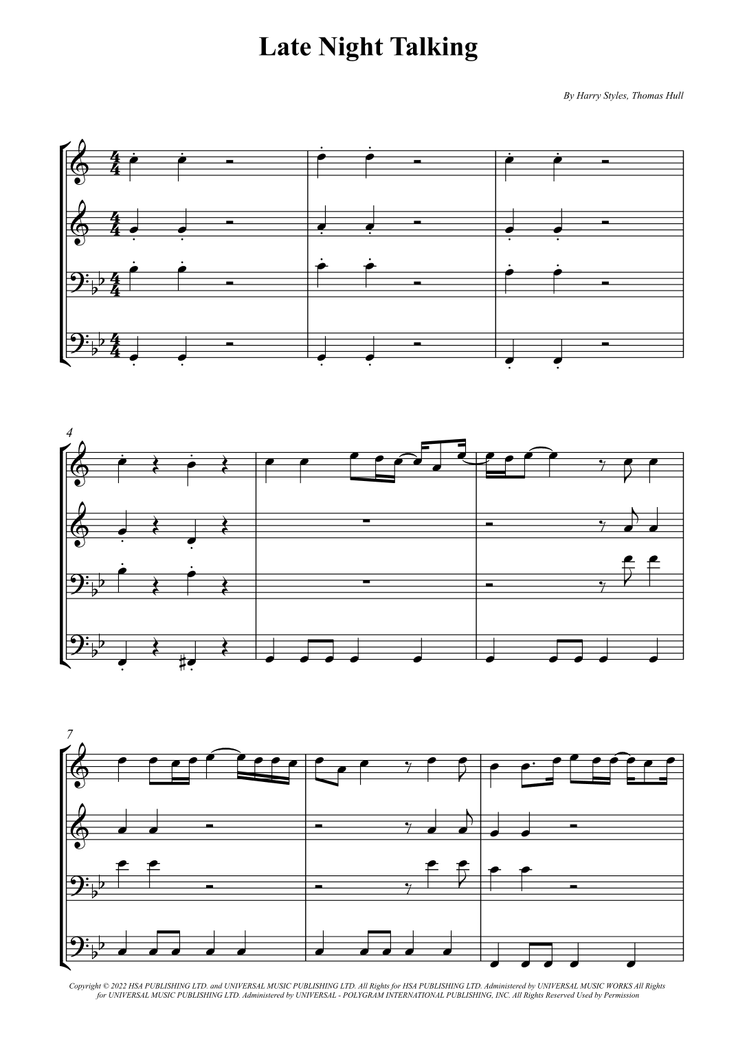 Late Night Talking (arr. Wesley S. SIlva)
