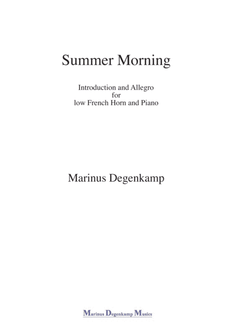 Summer Morning for horn and piano