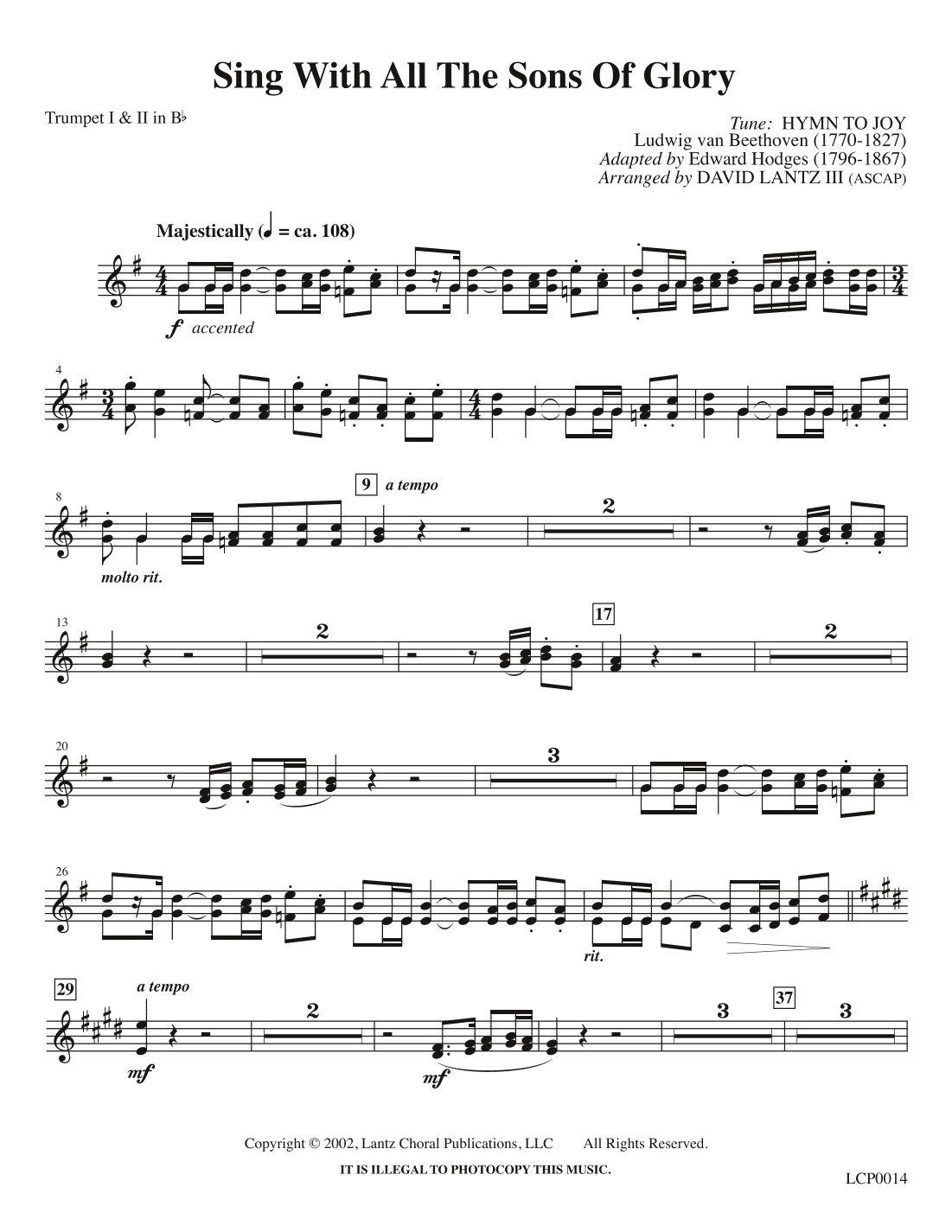 Sing With All the Sons of Glory (arr. David Lantz III)