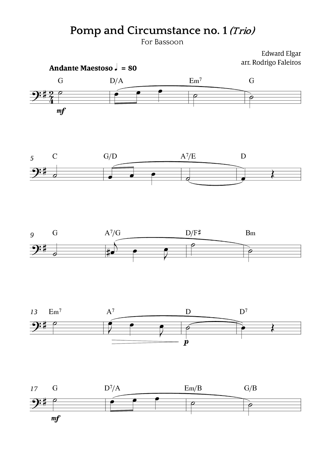 Pomp and Circumstance no. 1 (Trio) (arr. Rodrigo Faleiros)