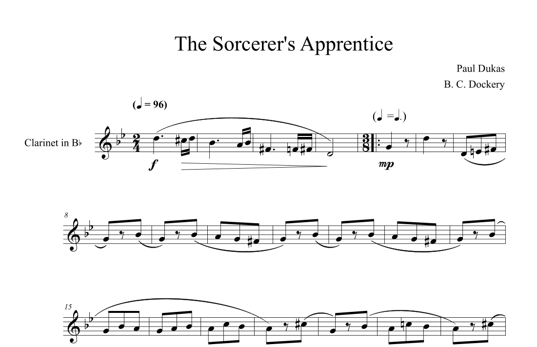 The Sorcerer's Apprentice (Clarinet Solo) (arr. B. C. Dockery)