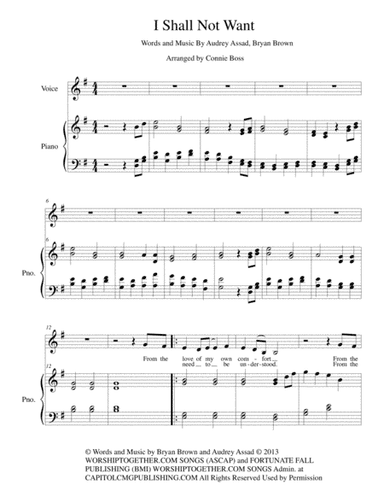 I Shall Not Want (arr. Connie Boss)