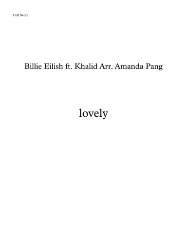 Lovely (arr. Amanda Pang)