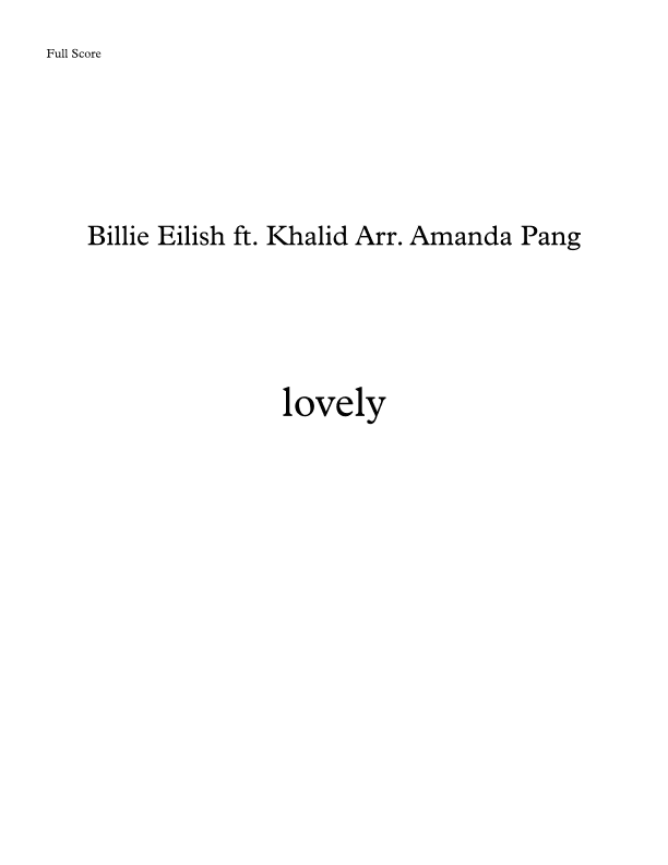 Lovely (arr. Amanda Pang)