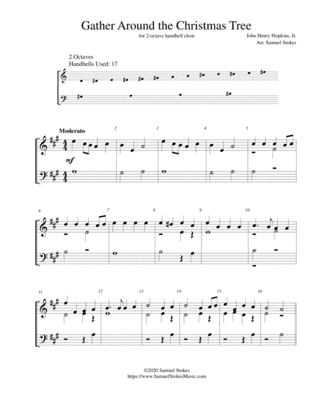 Gather Around the Christmas Tree - for 2-octave handbell choir (arr. Samuel Stokes)