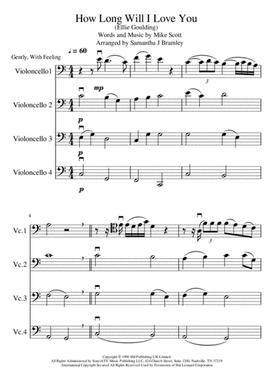How Long Will I Love You (arr. Samantha J Bramley - stringspirational@gmail.com)