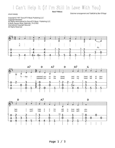 I Can't Help It (if I'm Still In Love With You) (arr. Ben D'Ooge)