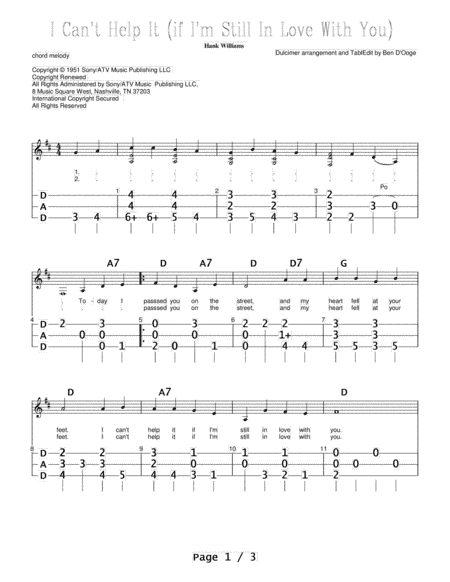 I Can't Help It (if I'm Still In Love With You) (arr. Ben D'Ooge)