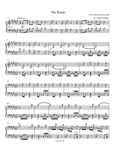 The Banjo Piano Duet (1 Piano 4 Hands) (arr. Dr. Walden Hughes)