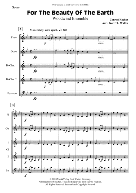 For The Beauty Of The Earth (arr. Gert Th. Walter)