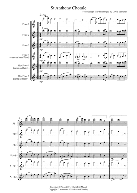 St Anthony Chorale for Flute Quartet (arr. David Burndrett)