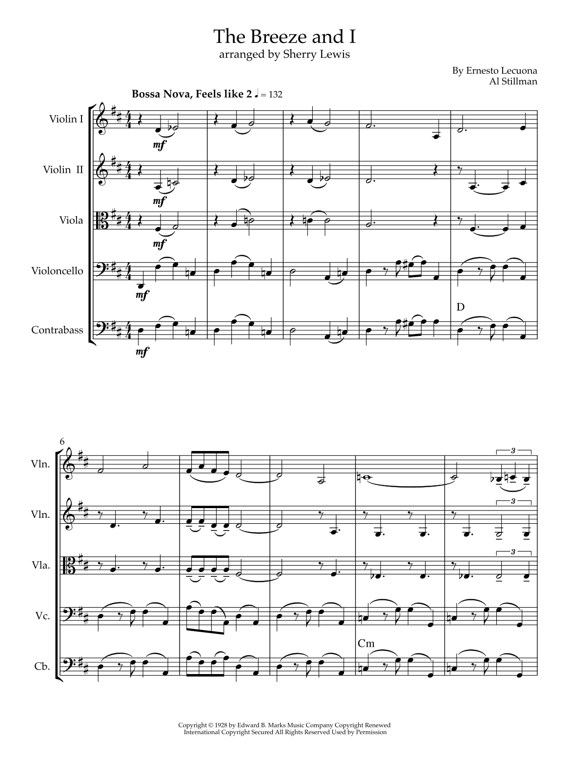 The Breeze And I (arr. Sherry Lewis)