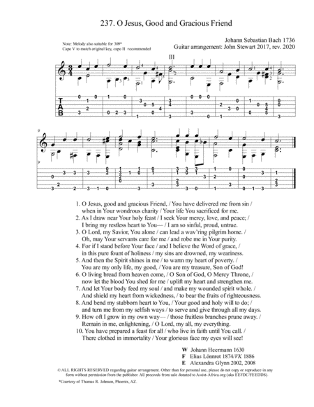 237 O Jesus, Good and Gracious Friend (arr. John Stewart)