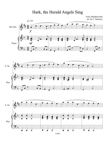 Hark, the Herald Angels Sing (Alto Sax Solo with Piano Accompaniment) (arr. B. C. Dockery)