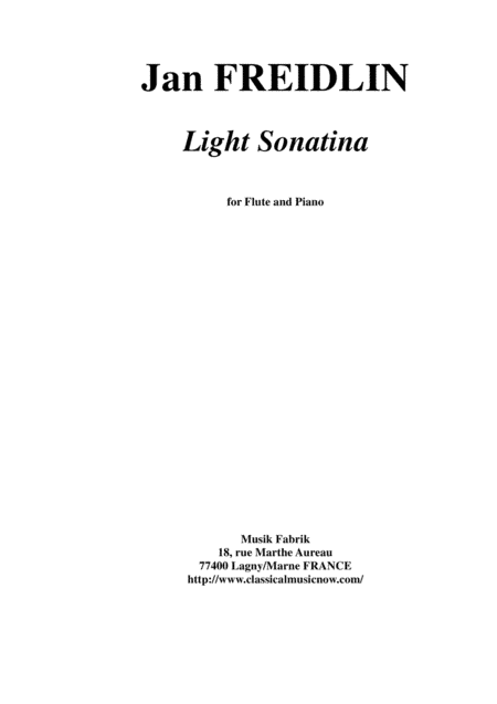 Jan Freidlin:  Light Sonatina for flute and piano