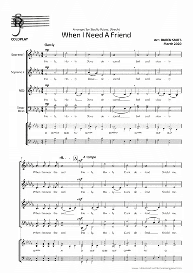 When I Need A Friend (arr. Ruben Smits)