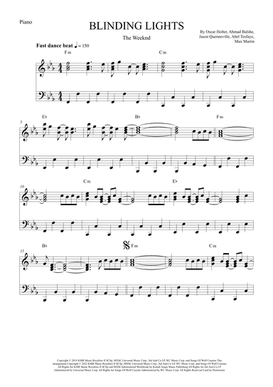 Blinding Lights (arr. The Sheet Music Library)