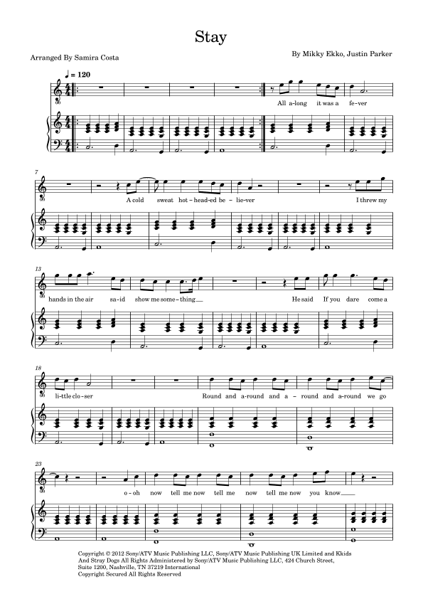 Stay (arr. Samira Costa)