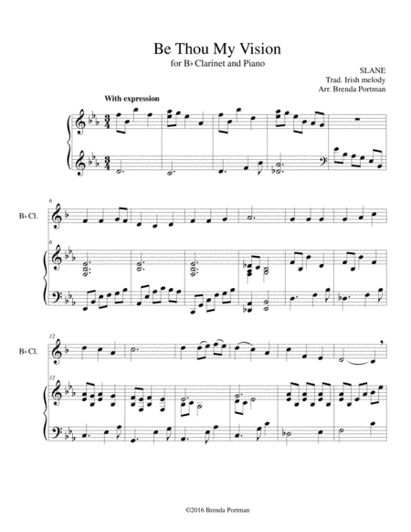 Be Thou My Vision (clarinet/piano), arr. Brenda Portman (arr. Brenda Portman)