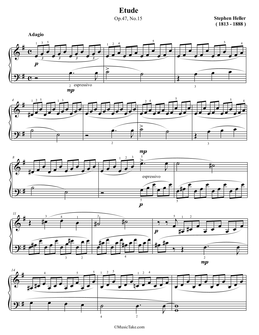 Heller Etude in E minor Op.47 No.15 (arr. Ben Choupak)