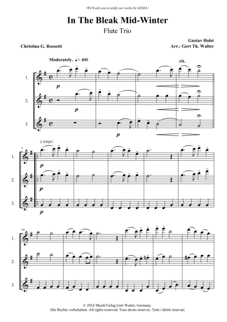 In The Bleak Mid-Winter (arr. Gert Th. Walter)
