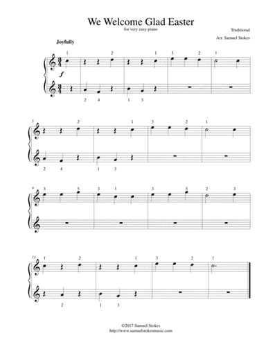 We Welcome Glad Easter - for very easy piano (arr. Samuel Stokes)