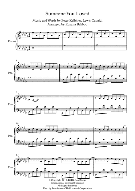 Someone You Loved (arr. Roxana Belibou)