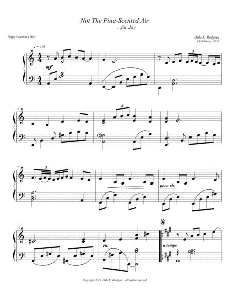 Not The Pine Scented Air ... (Piano)