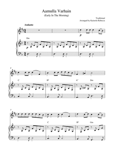 Aamulla Varhain (Early In The Morning) (arr. Kaiserin Rebecca)