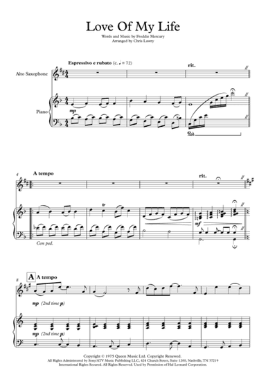 Love Of My Life (arr. Chris Lawry)