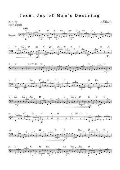 Jesu, Joy of Man's Desiring (arr. Jean Szulc)