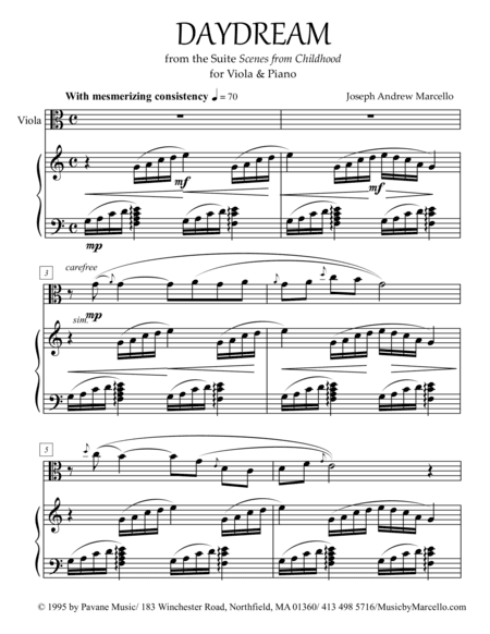 Daydream - from 'Scenes from Childhood' for Viola & Piano