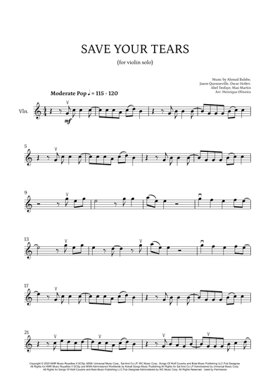 Save Your Tears (arr. Henrique Oliveira)