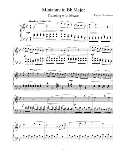 Miniature in Bb Major: Traveling with Mozart
