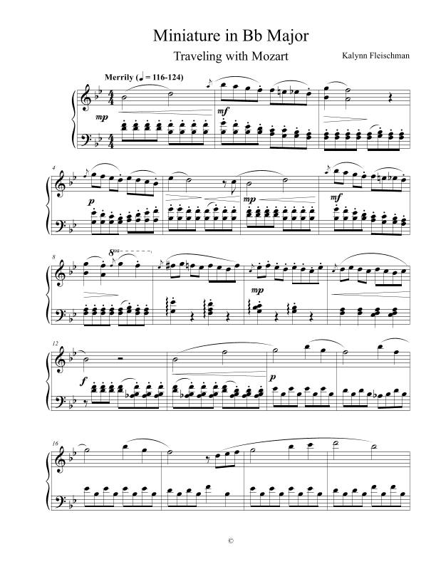 Miniature in Bb Major: Traveling with Mozart